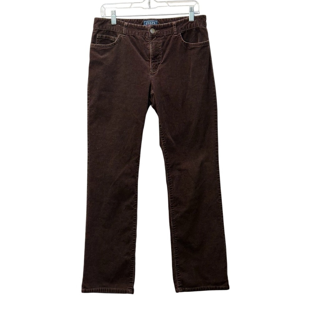 Chaps Denim Women's Sz 8 Brown Corduroy Mid-Rise‎ Straight Leg Pants